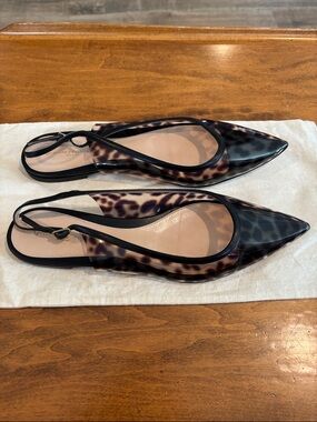 Gianvito Rossi Pointed Slingback Flats in Tortoiseshell